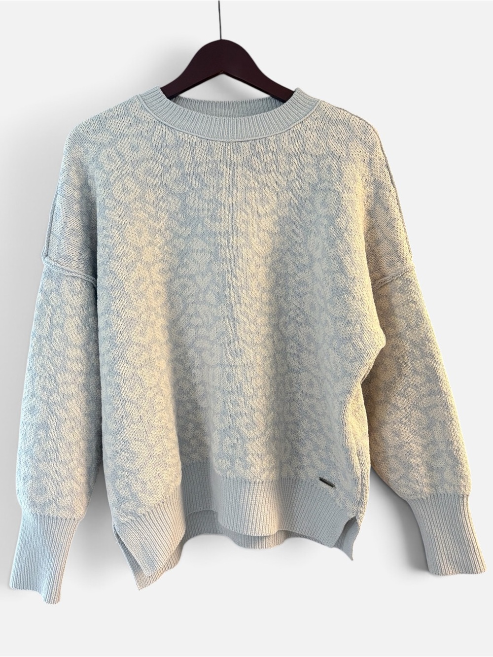 Abercrombie & Fitch Light Gray Oversized Crewneck Sweater